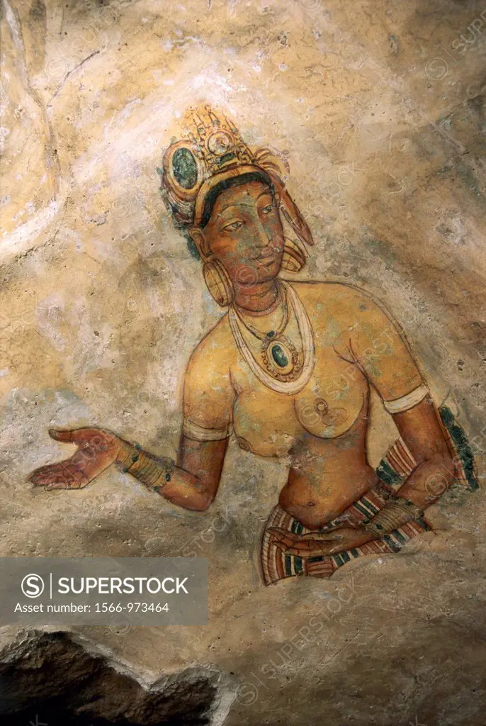5th Maidens fresco, Sigiriya Lion´s rock fortress, Sri Lanka