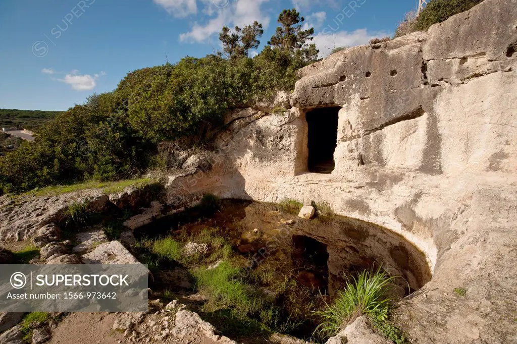 Cala Morell Necropolis, 1800 b C to II century BC, North Coast of Ciutadella, Menorca Spain Balearic islands