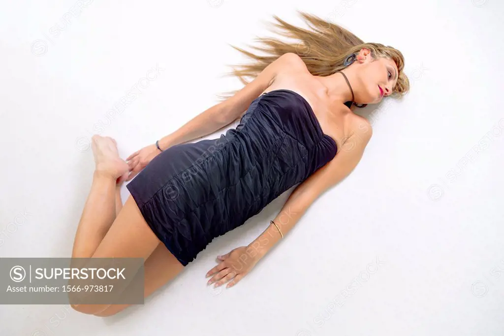Woman laying on the floor