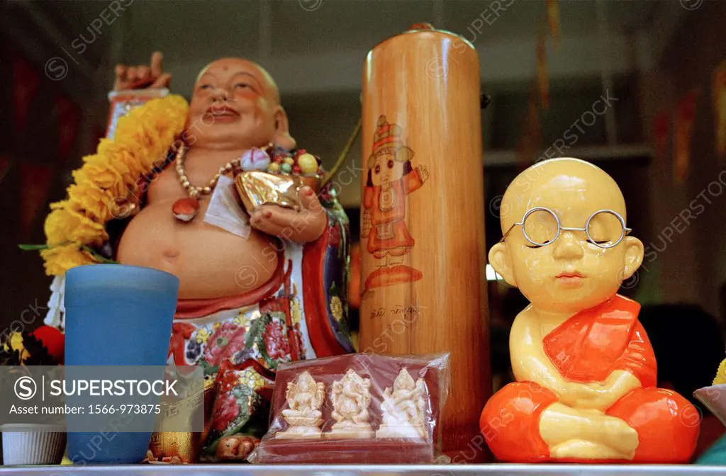 Model Buddhas in Silom in Bangkok in Thailand in Southeast Asia Far East
