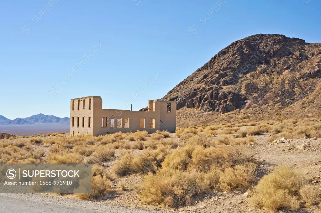school ruins, Rhyolite Ghost Town, Nevada, USA