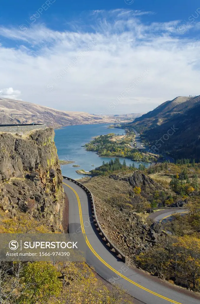 Historic Columbia River Highway from Rowena Crest, Columbia River Gorge National Scenic Area Oregon