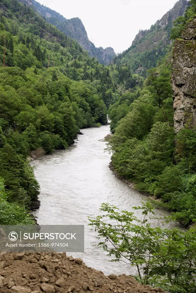 Georgia, Svaneti region, The Inguri Enguri river