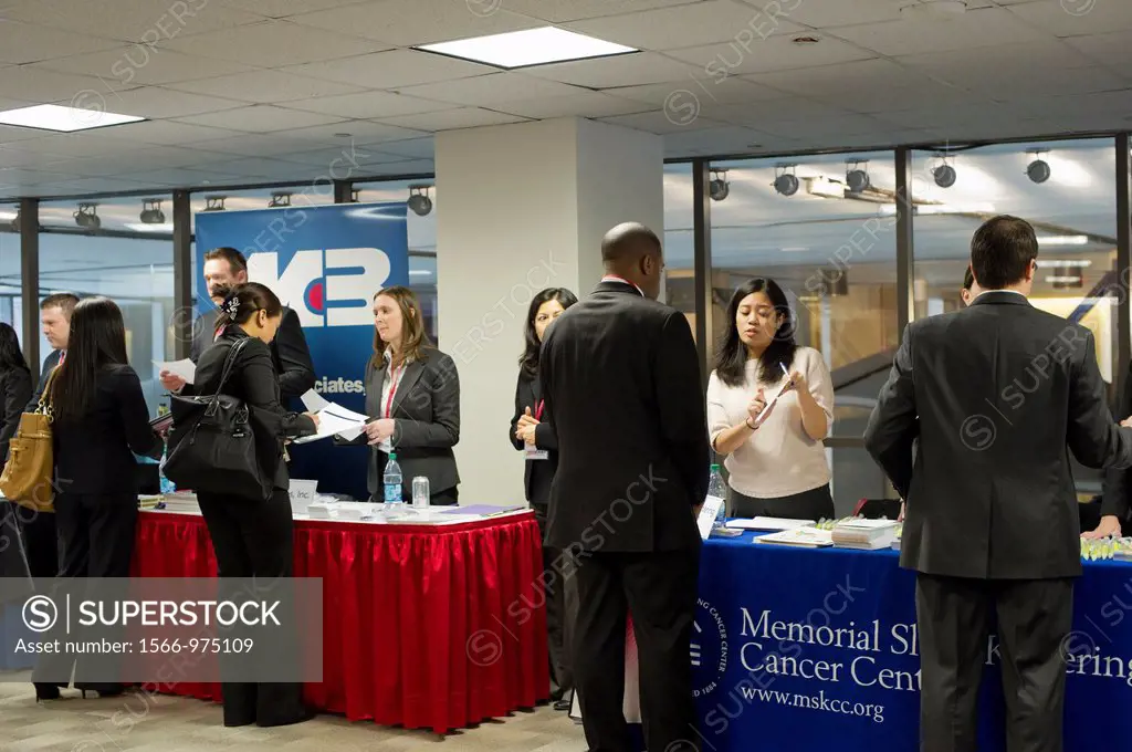 Job seekers attend a career fair at in New York The Department of Labor announced that 227, 000 jobs were added in February culminating the three best...