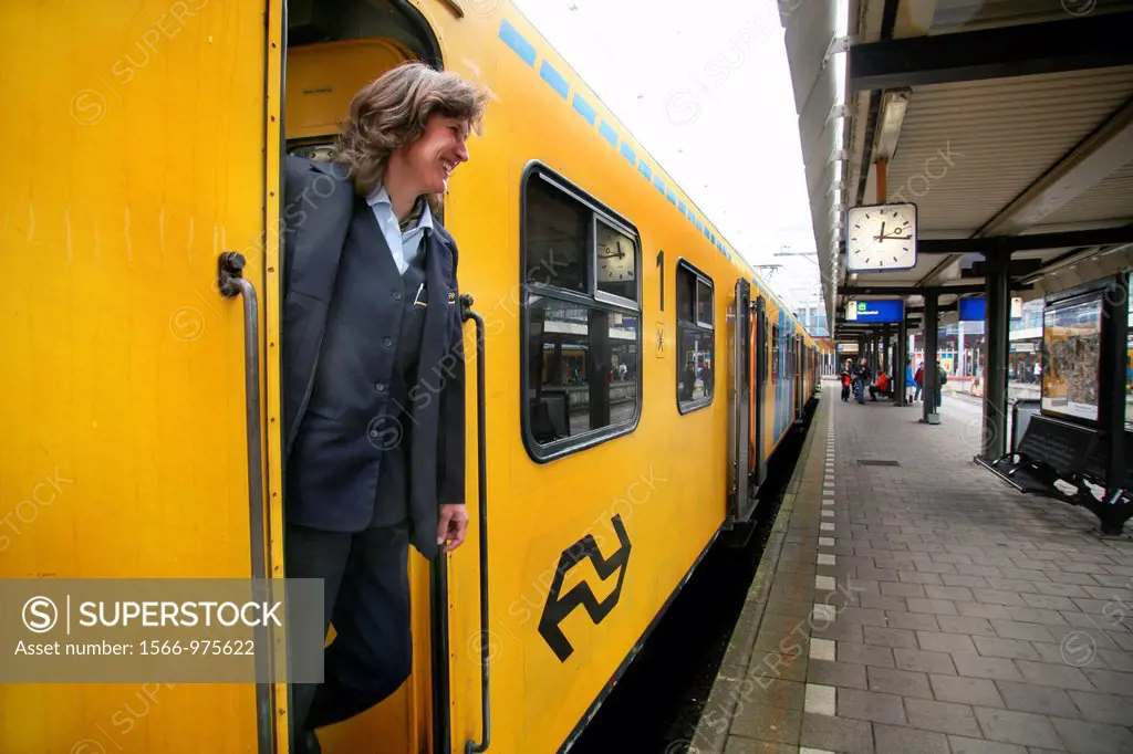 Female train driver at the the dutch railways