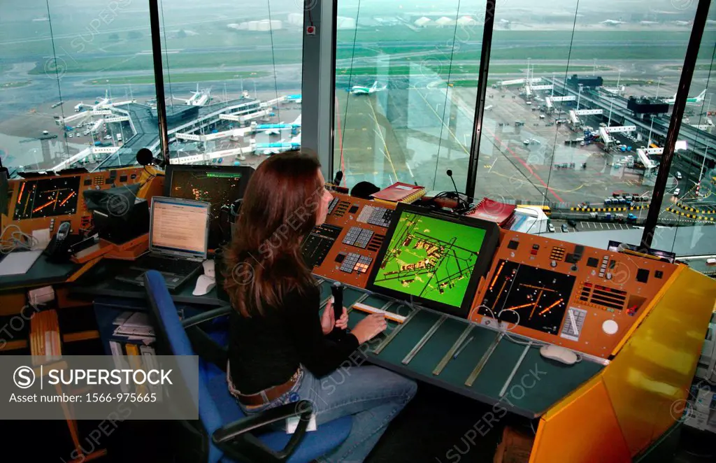 Schiphol airport seen from the control tower editorial use only, no negative publicity