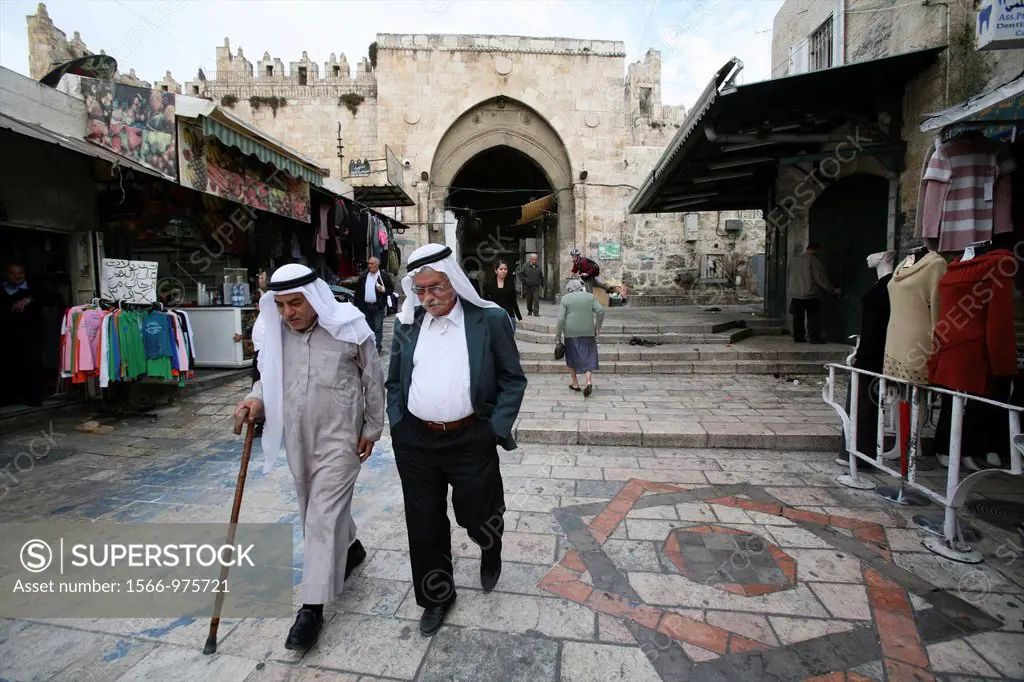 Scenes around the Damascus gate in the old city of Jerusalem