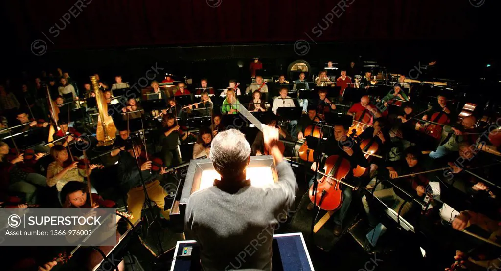 Conductor in the Amsterdam Music Theatre for editorial use only