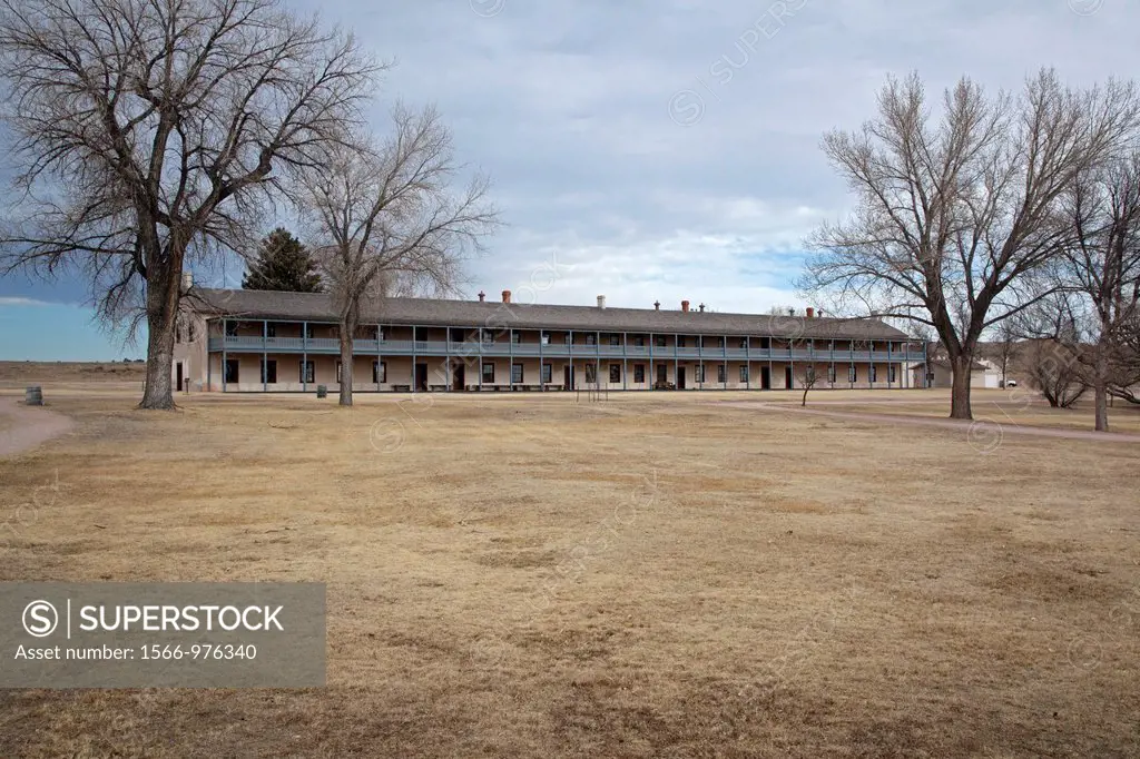 Fort Laramie, Wyoming - The restored cavalry barracks at Fort Laramie National Historic Site  The U S  Army post protected trappers, traders and emigr...
