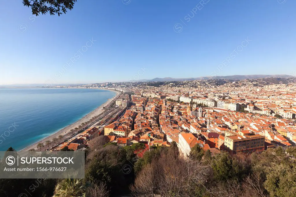France, Alpes Maritimes , Nice from the mount Boron