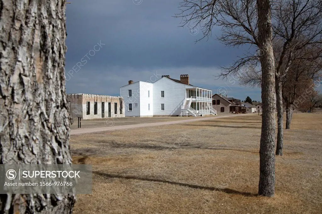 Fort Laramie, Wyoming - The bachelor officers´ quarters, known as ´Old Bedlam´ at Fort Laramie National Historic Site  The U S  Army post protected tr...