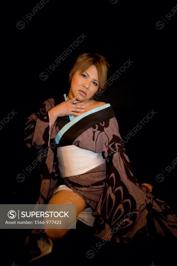 Transexuals are peforming shows in a small private theatre in Topongi district, Tokyo, Japan All of the actors are men who are physically transformed ...