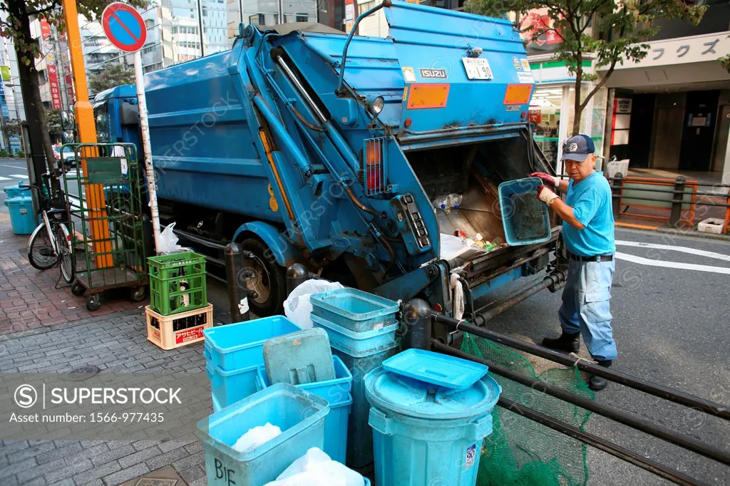 garbage collection system in Tokyo, Japan