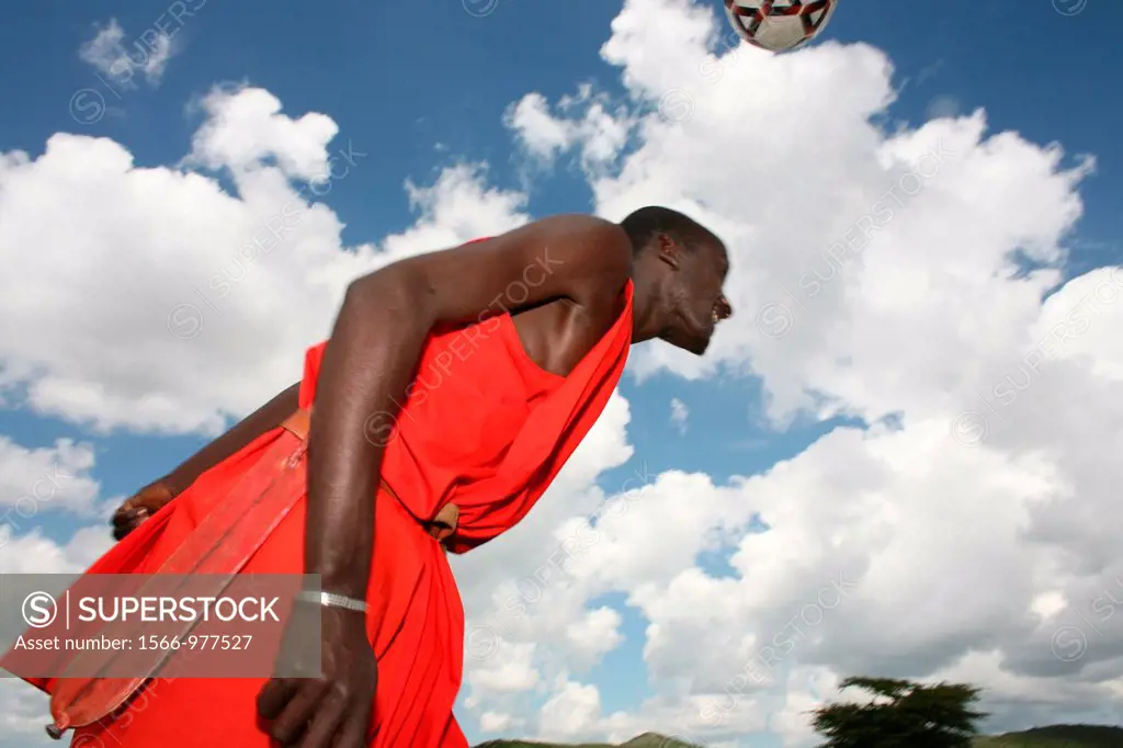 Football is opne of the most popular activities among the Massai tribe in south kenya  Whenever their cows are brought in the village, the boys play f...