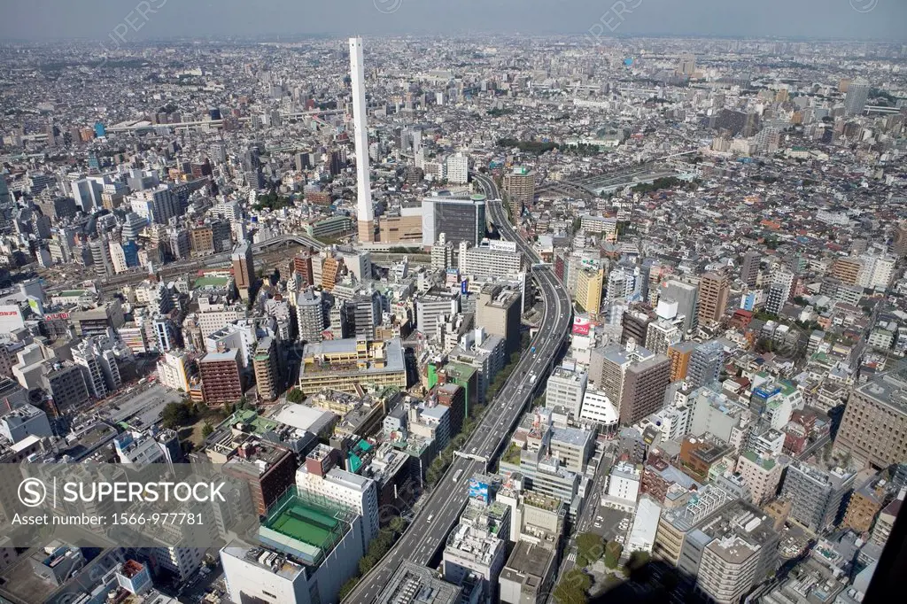 areal view of Tokyo, capital of japan