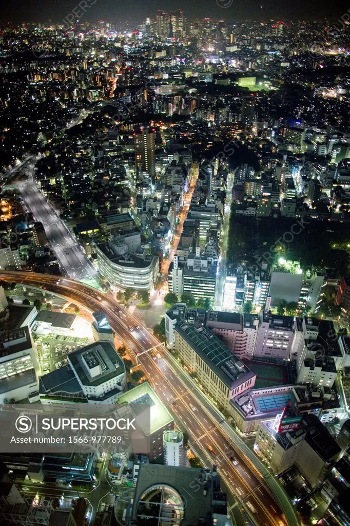aeral view of Tokyo, capital of japan during night hours