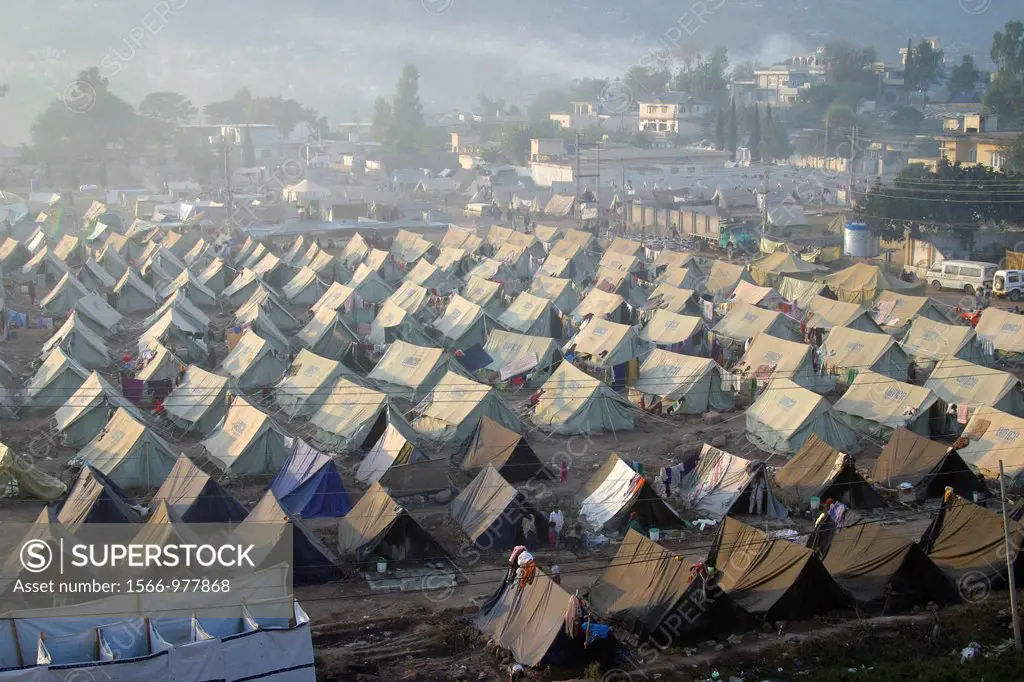 Displaced camp 6000 people in Muzafarabad where people from destroyed village receive shelter and help from aid organizations On 8 october 2005, a sev...