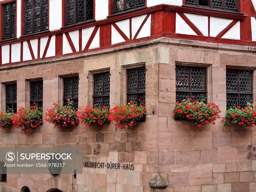 A portion on the Albrecht Durer house in Nuremberg, Germany Durer, who lived from 1471-1528, was one of the most famous artists of his time