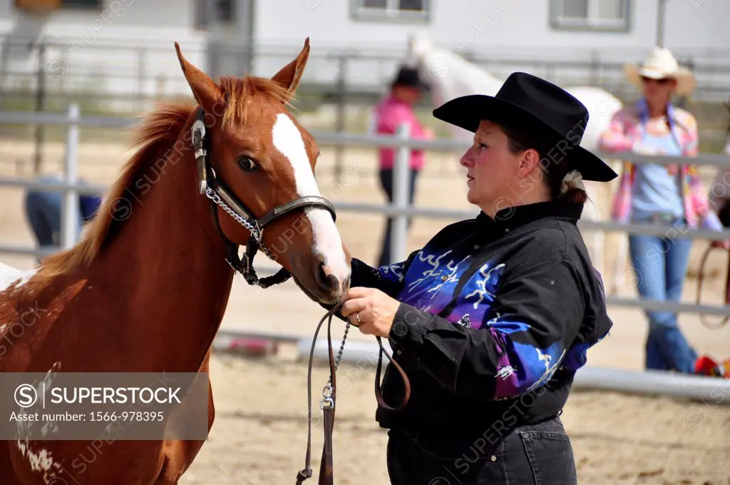 USA, Idaho, Boise, Western Idaho Fair, Horse show participants