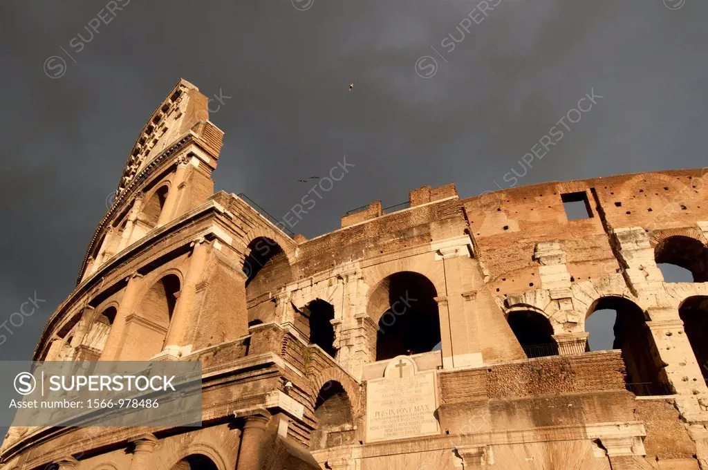 The Colosseum, originally the Flavian Amphitheatre, Rome, Lazio, Italy, Europe