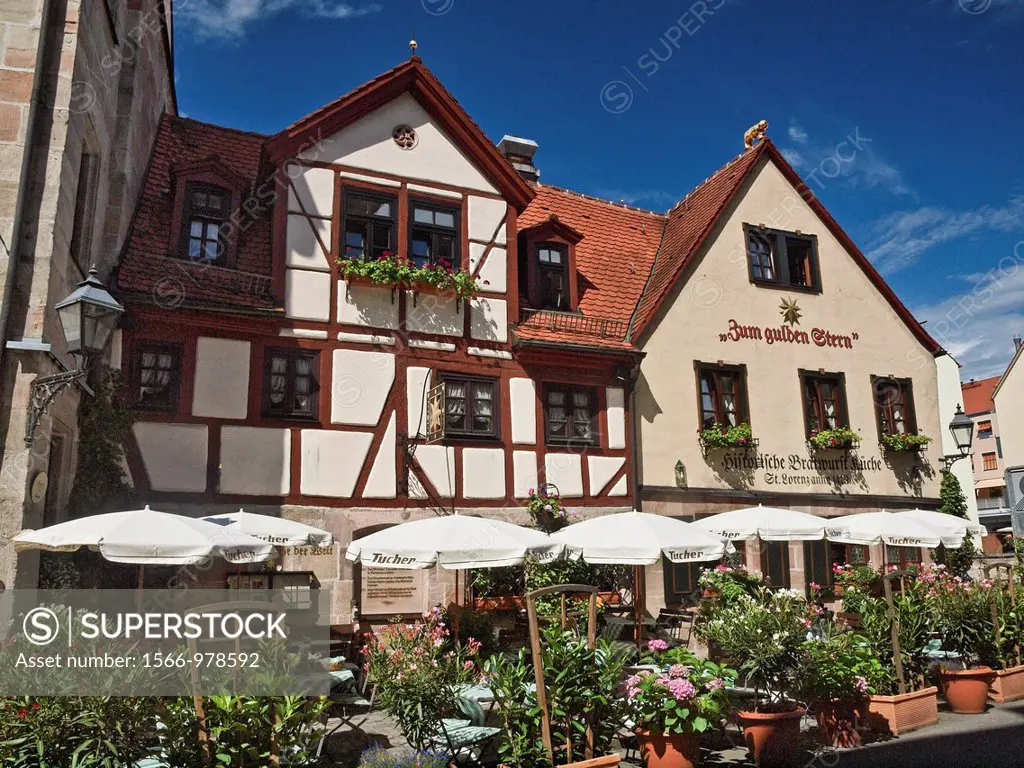 Originally built in 1375 Zum Gulden Stern claims to be the oldest bratwurst restaurant in the world  Nuremberg, Germany
