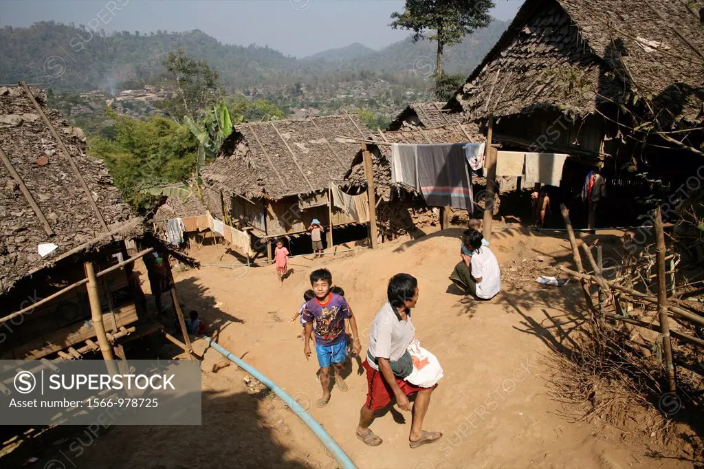 Refugees in a camp in Mae Sot Around 130,000 Burmese refugees have settled in Thailand due to opression in their homeland of Myanmar Burma Approximate...