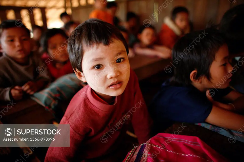 Closeup of a child at the La Per Her village school in Myanmar In Myanmar Burma, thousands of people have settled near the border as a result of oppre...