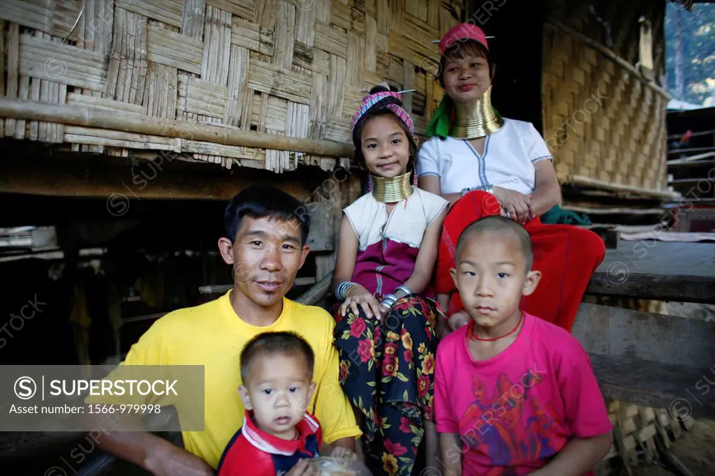 A Longneck family living in the refugee camp Approximately 300 Burmese refugees in Thailand are members of the indigenous group known as the Longnecks...