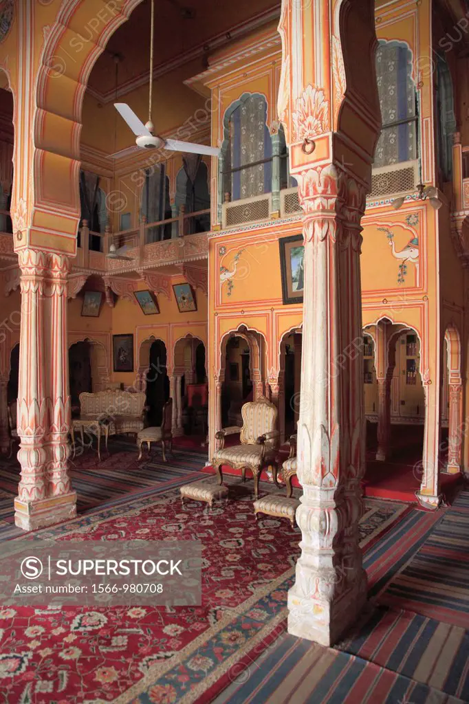 India, Rajasthan, Shekhawati, Dunlod, Fort, Diwan-i-Khas, Hall of Private Audience,