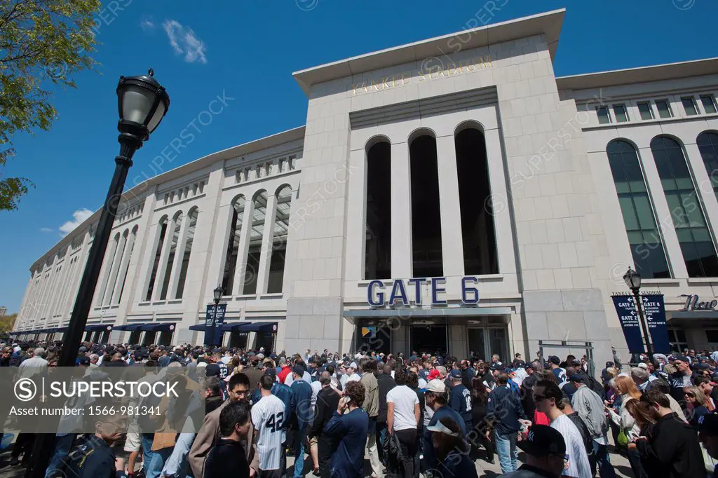 Thousands of fans arrive for the home opener at Yankee Stadium in the New York borough of The Bronx