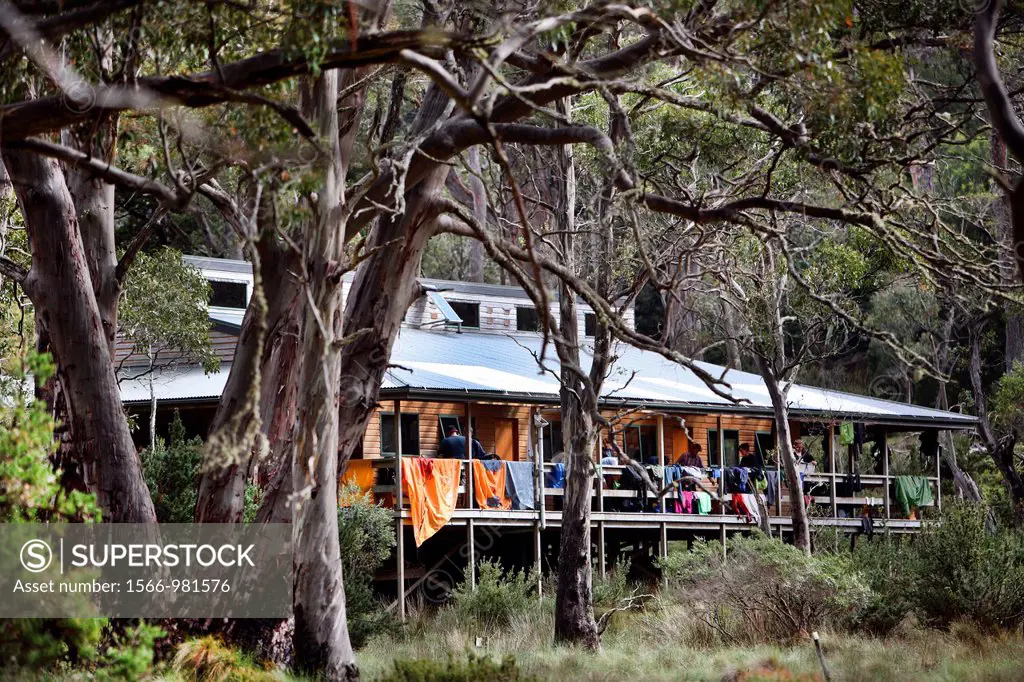 New Pelion Hut, a public accomodation for bushwalkers on the Overland Track  Cradle Mt - Lake St Clair National Park, Tasmania, Australia