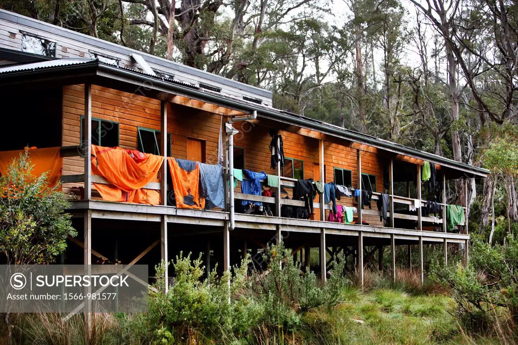 New Pelion Hut, a public accomodation for bushwalkers on the Overland Track  Cradle Mt - Lake St Clair National Park, Tasmania, Australia