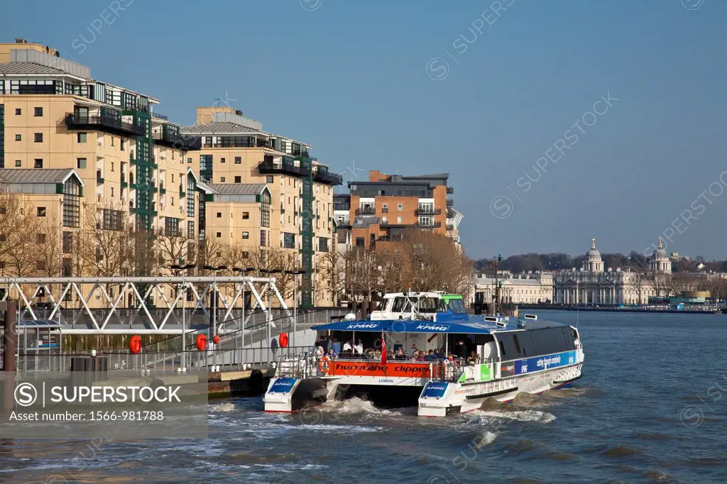 Thames Clipper and Riverside Homes, River Thames, London