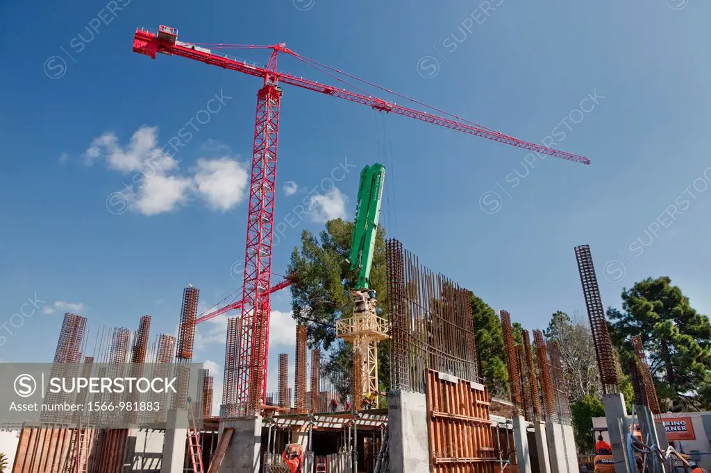 Building construction site, Los Angeles, California, USA