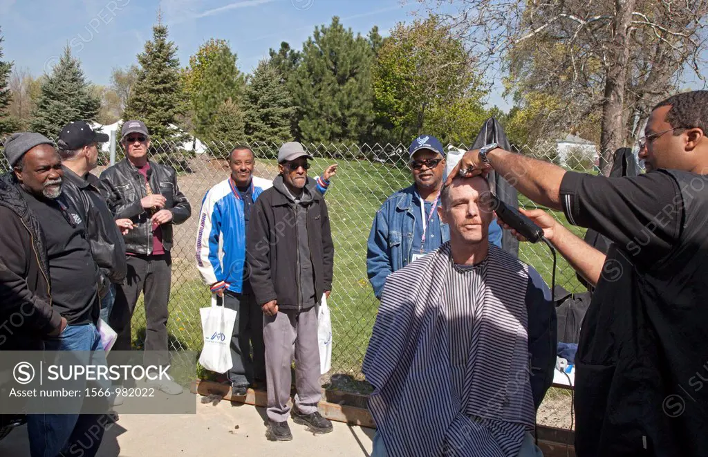 Detroit, Michigan - A StandDown for veterans provides help with healthcare, clothing, jobs, and other services to hundreds of veterans, many of them h...