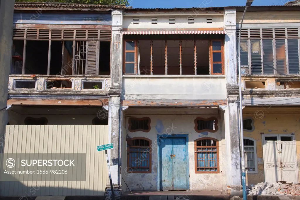 Weathered shophouses in Georgetown, Pulau Penang, Malaysia