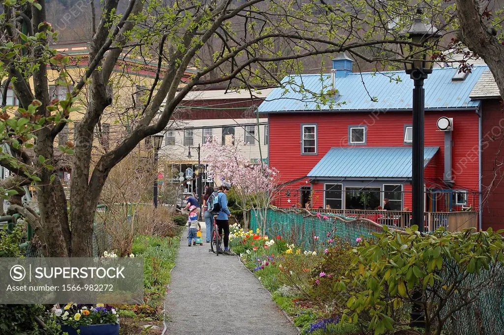 April on the Bridge of Flowers, Shelburne Falls, Massachusetts
