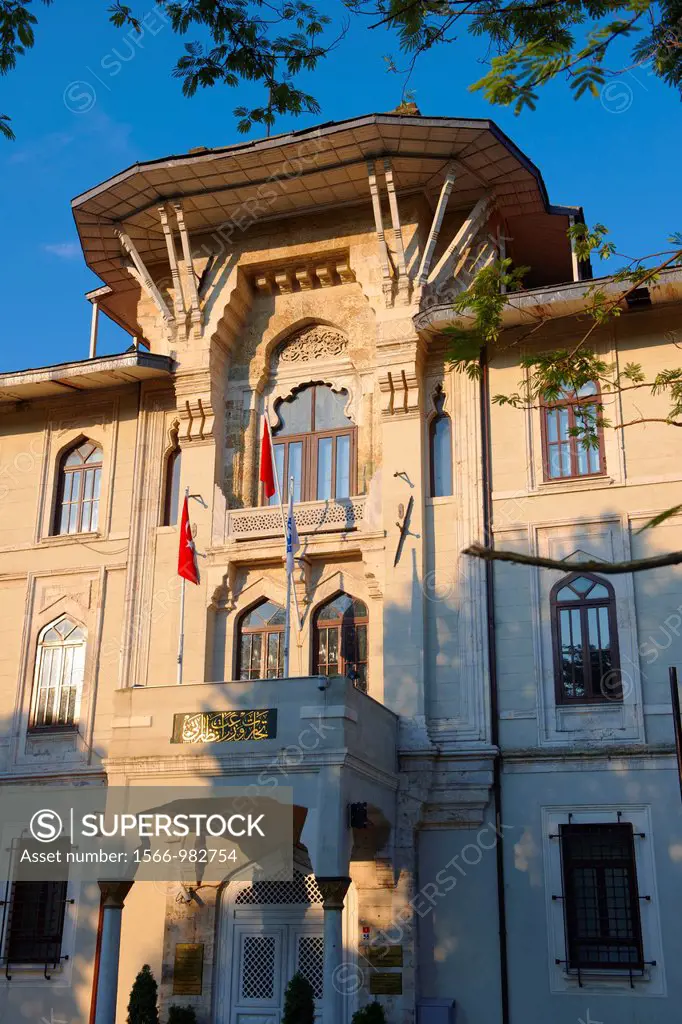 Ottoman architecture of the entrance of the Mamara University building, Sultanahmet Meydani Sultan Ahmet Square, Istanbul Turkey