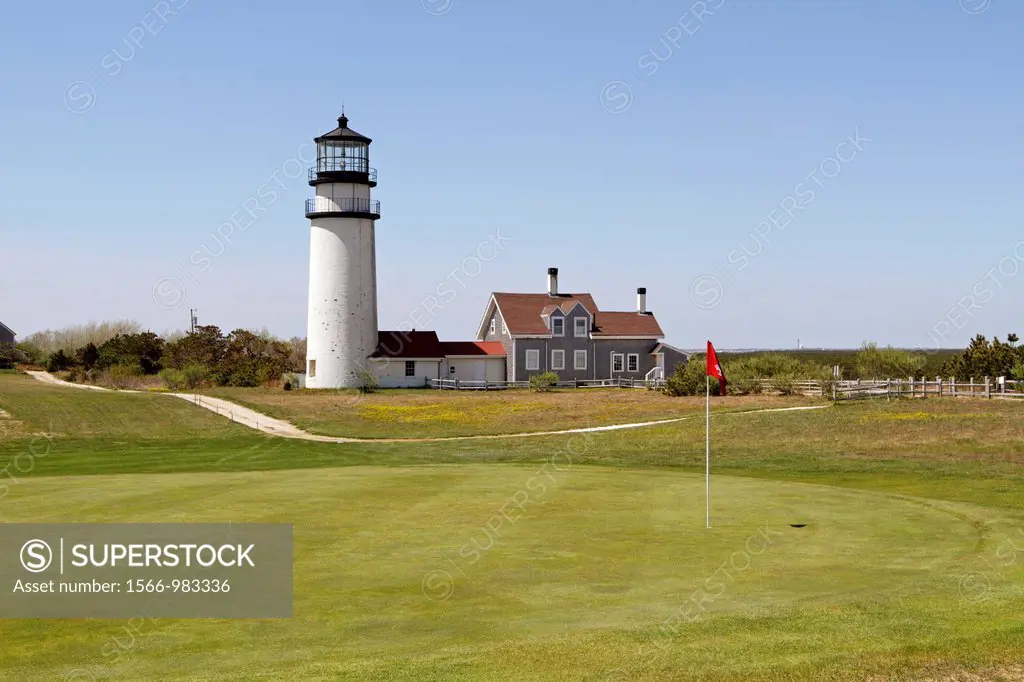 Cape Cod Light also called Highland Light sits amid a golf course  Cape Cod, Massachusetts, USA