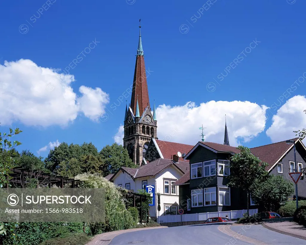 Germany, Bad Harzburg, Harz, nature reserve Harz, Lower Saxony, Martin Luther Church, evangelic church