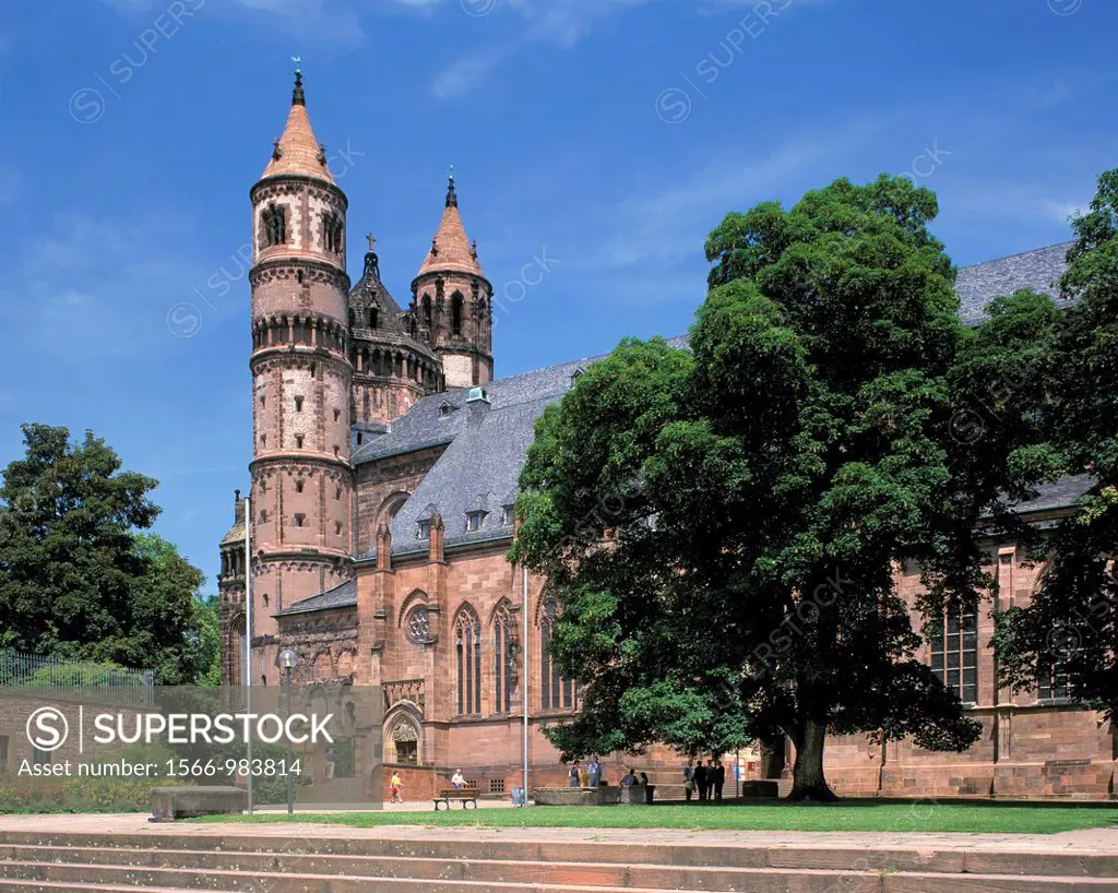 Germany, Worms, Rhine, Upper Rhine, Rhenish Hesse, Rhine-Neckar area, Rhine-Main district, Rhineland-Palatinate, Worms Cathedral St  Peter, Imperial C...
