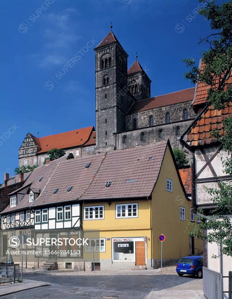 Germany, Quedlinburg, Bode, Bode valley, Harz Foreland, Saxony-Anhalt, castle hill, castle, collegiate church, St  Servatius Church, Romanesque style,...
