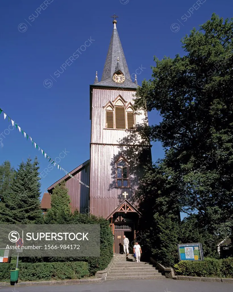 Germany, Braunlage, Harz, Upper Harz, nature reserve Harz, Lower Saxony, Trinitatis Church, Trinity Church, evangelic church