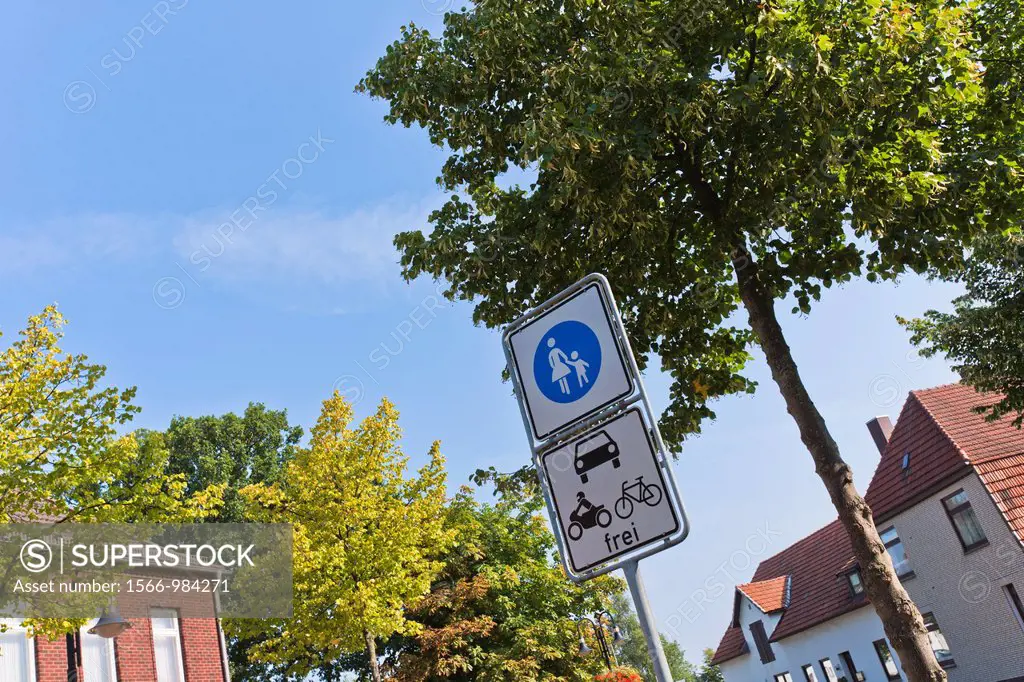 Pedestrian area road sign, Germany, Europe