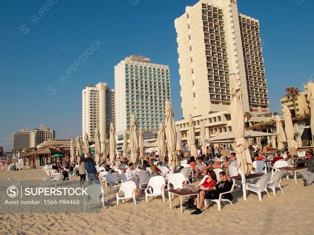 Israel, City of Tel Aviv , seaside along the mediterranean