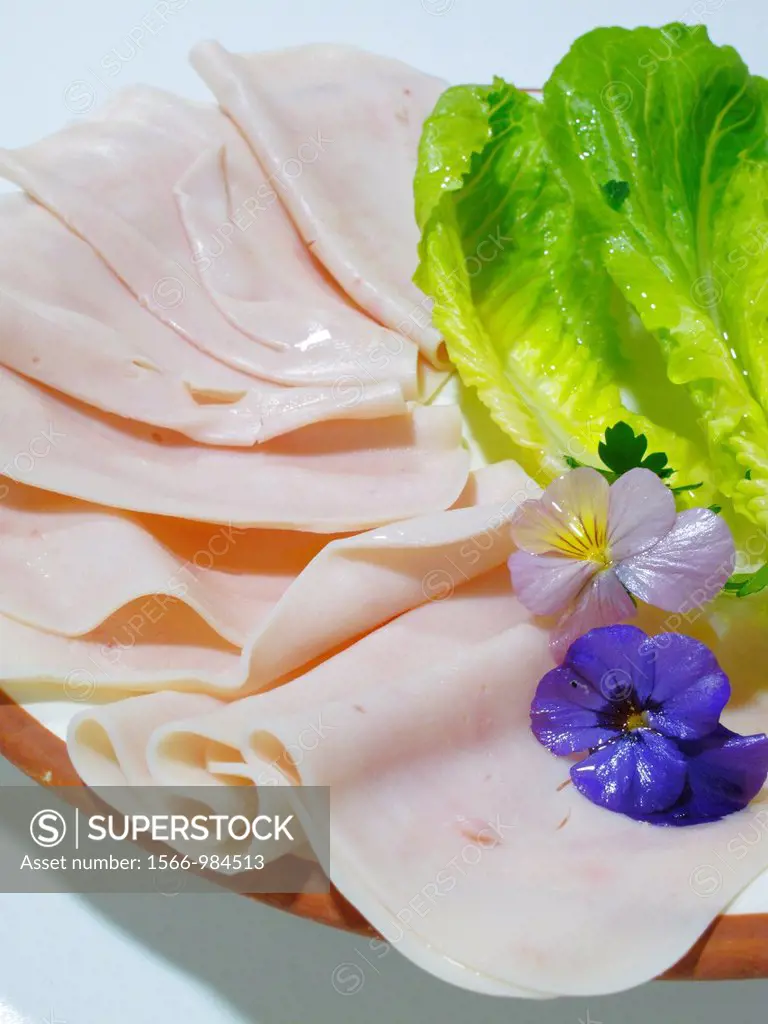 Breast of Turkey with salad of flowers