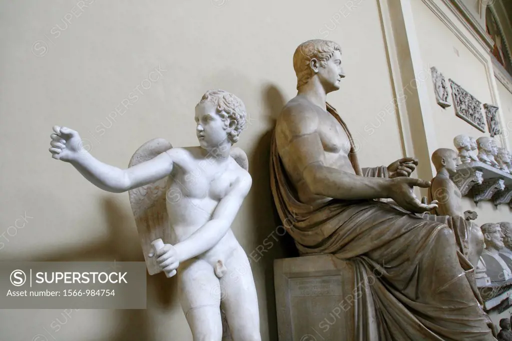 statues in the vatican museum, rome