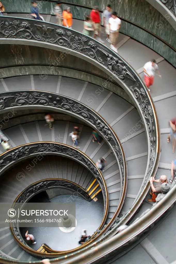 spiral staircase at the vatican museum, rome