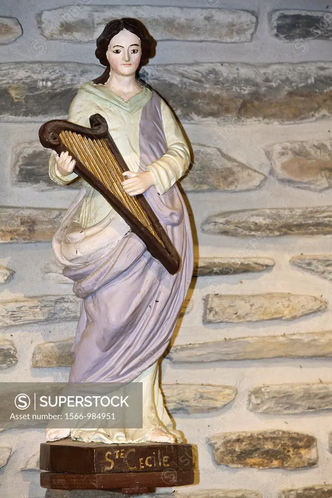 statue of Saint Cecilia, in St Mayeux, armor Coast, brittany, France