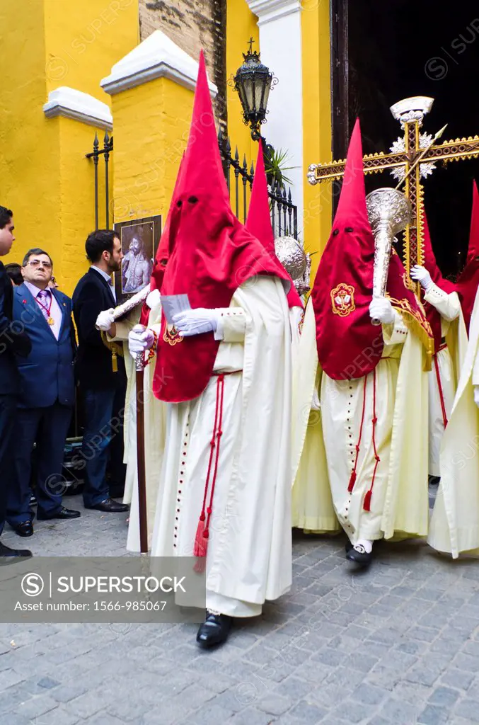 La Lanzada brotherhood procession during Holy Week in Seville, Andalusia, Spain